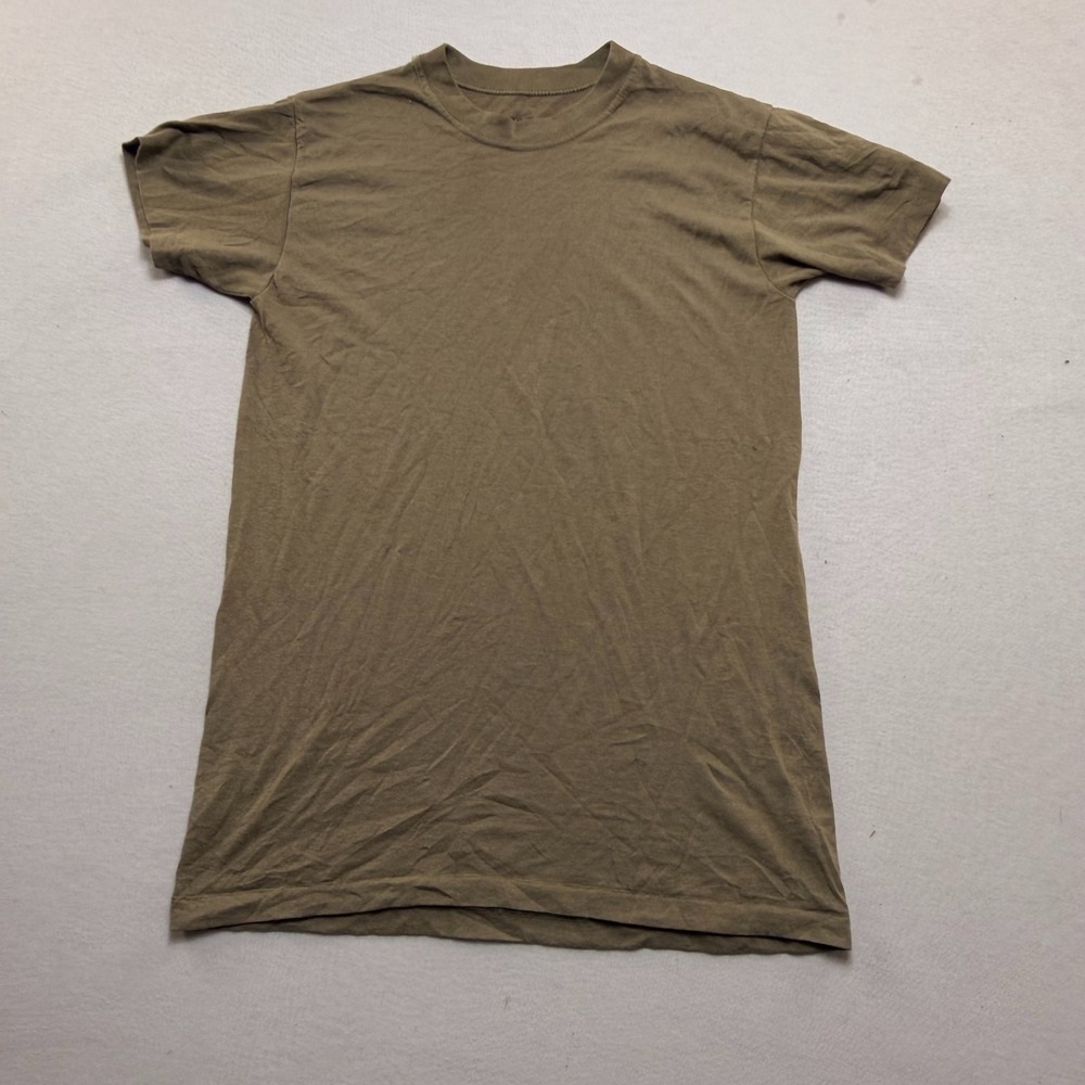 Unbranded T-Shirt Mens Small Brown Good Short Sleeve Solid Crewneck Tactical